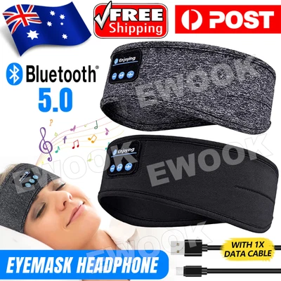 $12.85 • Buy Eye Mask Sleep Headphones Bluetooth 5.0 Headband Wireless Sports Music Earphone