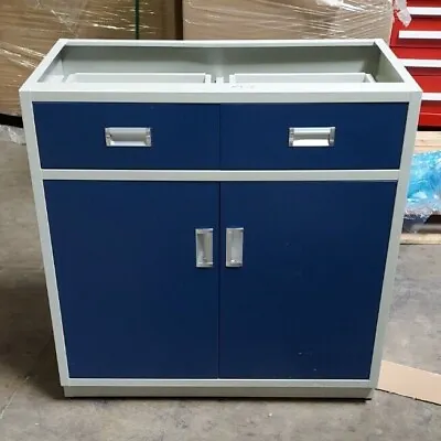 Laboratory Cabinet 3ft.   ( Two-Tone ) Navy Color With Gray Trim • $495