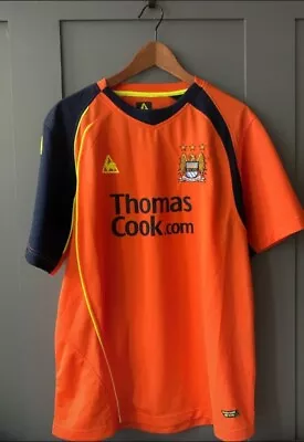 Manchester City Rare Le Coq Sportif Away Football Shirt 2008/2009 Large Orange • £70