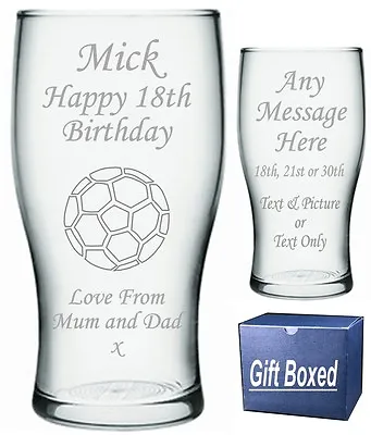 Engraved Pint Glass 18th 21st 30th Birthday Gift • £10.99