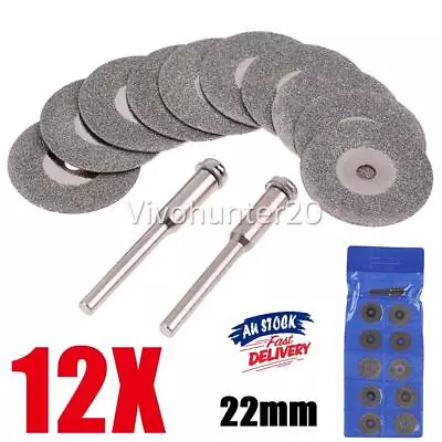 12x Mini Diamond Cutting Discs Wheel Blades Set Drill Bit For Dremel Rotary Tool • $9.99