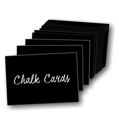 Chalk Card Inserts Labels Black Pvc Price Tickets A7 A5 A4 A3 A2 A1 Write On • £9.99