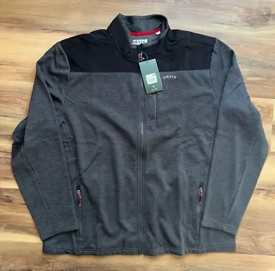 NEW ORVIS Bonded Mesh Full Zip Up Fleece Black Gray Jacket Mens XXL  2XL • $26.99