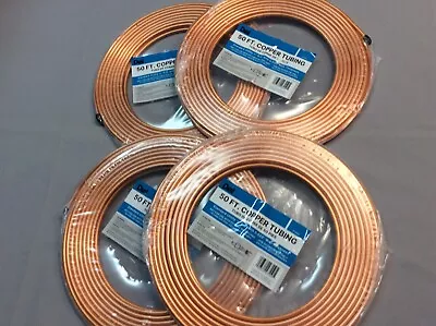 4 Rolls 1/4  OD X 50' (200’) Copper Refrigeration HVAC Tubing Coiled Dial 4355 • $159.99