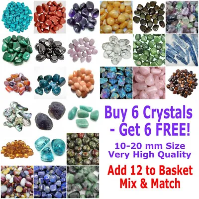 RAL150 Tumbled Stones Polished Crystal Gemstones 10-25mm - BUY 6 GET 6 FREE! • £3.70