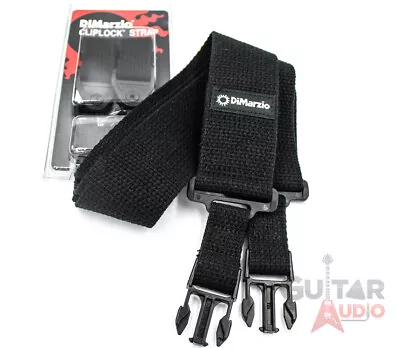 $24.99 • Buy DiMarzio ClipLock Quick Release 2  Guitar Strap - BLACK COTTON, DD2200CBK