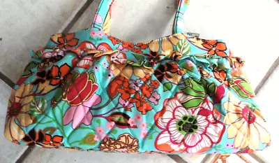 Vera Bradley   Ruffled Floral Silk Handbag. NWOT Excellent Condition • $17.95