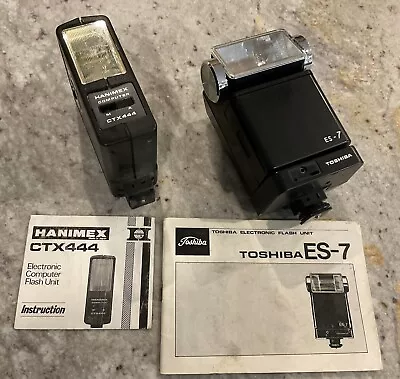 Vintage Camera Flash Units X 2 Working Japanese Haminex & Toshiba With Manuals • $15.10