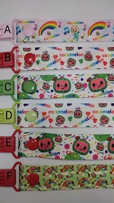 Baby Cocomelon Dummy Clip. Boys Girls Dummy Clips Free Mam Adapter On Request  • £3.50