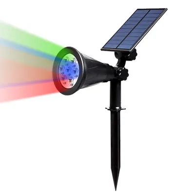 7LED Solar Spot Lights LED Colour Changing Projection Stake Garden Light Outdoor • £9.99