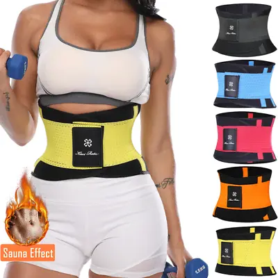 Sweat Waist Trimmer Belt Wrap Exercise Slimming Fat Burn Weight Loss Body Shaper • $15.79