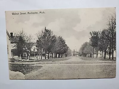 Walnut St Rochester MI Early 1900's Photo Postcard Mailed To Monroe Mi • $1.99