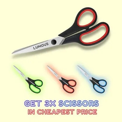 3pcs 7.5” Tailoring Scissors Stainless Steel Shears Dressmaking Fabric  Cutting • £4.75