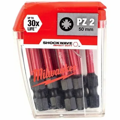 £11.99 • Buy Milwaukee 10pc 50mm Shockwave PZ2 Impact Screwdriver Drill Bits Set New
