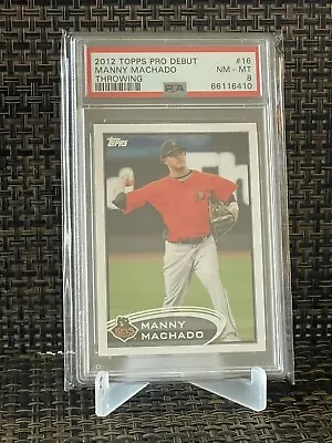 2012 Topps. Pro Debut Manny Machado #16. PSA 8. Throwing. Baltimore.        P101 • $30