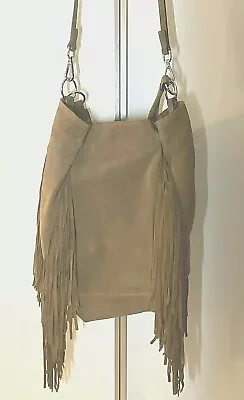 Zara Vintage Brown Bag. Ladies Suede Tassel Boho Shoulder / Crossbody & Silver • £80