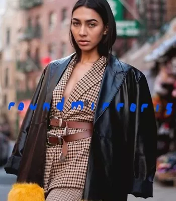 New With Tags Zara Two Tone Coat Jacket Long Blazer Bloggers Fav Size M • $67.21