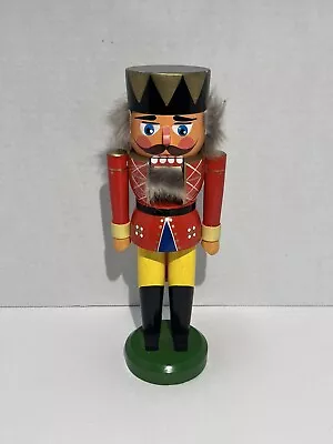 Erzgebirgische Volkskunst Nutcracker Soldier Guard 10” Christmas  Wood Flaws • $59.98