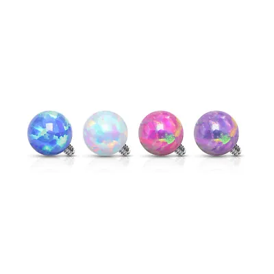 316L Surgical Steel Synthetic Opal Gem Ball Micro Dermal Anchor Top 14g • $7.95