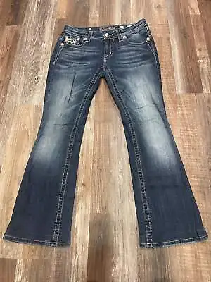 Miss Me Mid-Rise Easy Boot Embellished Jeans Womens Size 26 • $38