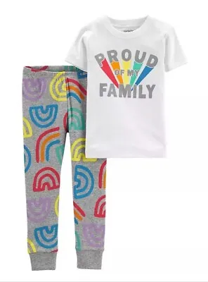  Nwt 12m 18m 24m Boys Girls PROUD Of My FAMILY Rainbow PRIDE Pajamas Carters Pjs • $14.80