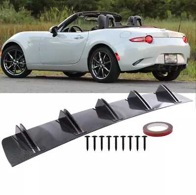 Carbon Fiber Look Rear Bumper Lip Diffuser 5-Fins For Mazda Miata MX-5 Mazda3 • $45.14