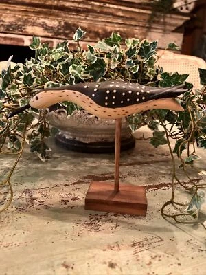 $24.99 • Buy Vintage Shore Bird Hand Carved Wood Sculpture Painted Decoy Folk Art 6.5” Rustic