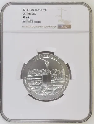 2011 Gettysburg NGC SP69 Silver 5oz Coin • $250