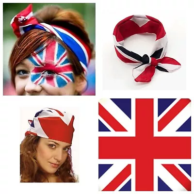 Union Jack Flag Bandana Head Neck Face Cover Mask Scarf Hair Wrap Fancy Dress  • £3.49