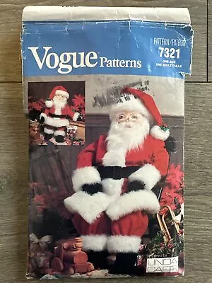 Vogue 7321 Santa Claus Large & Small Christmas Sewing Pattern Vintage Cut • $6.99