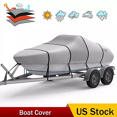 Marine Grade Boat Cover Heavy Duty 1200D Boat Cover For Center Console 17-19ft • $111.86