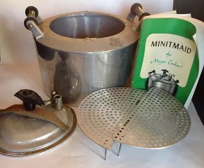 Minitmaid Aluminum Pressure Cooker Magic Steamer Racks Instructions Vintage  • $68.37