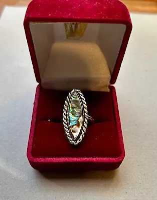 Vintage 1970's Abalone Ring From Mexico • $11.99