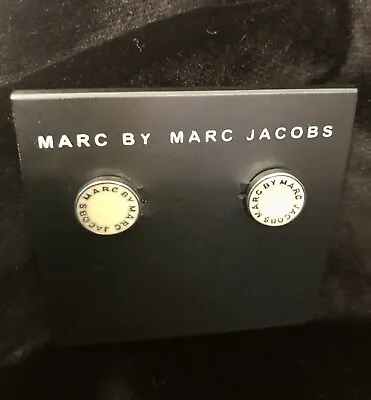 Marc By Marc Jacobs Earrings~Silver~Ivory~Enamel~Studs ~Elegant~NEW • $27.99