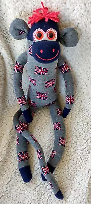 £14 • Buy JACK. Large Handmade Sock Monkey  Soft Plush Toy Union Flag With Saftey Eyes .