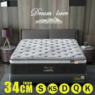 $170.10 • Buy Queen Double King Single Mattress Bed Pocket Spring Medium Firm DREAM LOVER