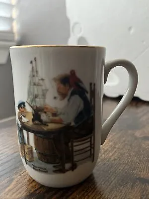 Vtg 1982 Norman Rockwell Coffee Mug For A Good Boy Porcelain Gift Collectible • $2.99