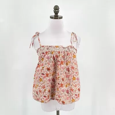 J. Crew Liberty Art Fabric Womens Floral Cotton Tie Shoulder Camisole Top Sz XXS • $24.65