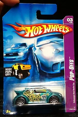 Hot Wheels - Volkswagen New Beetle Cup Pop-Offs  Metalflake Green 2006 • $3.99