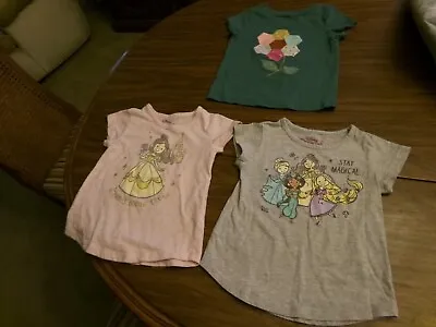 Lot Of 3 Girl’s 3T Short Sleeve Shirts Disney Princess And Cat &Jack • $9.50