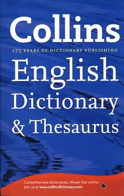 Collins English Dictionary & Thesaurus- 9780007894758 • £3.26