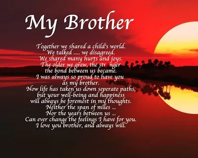 £3.99 • Buy Personalised My Brother Poem Birthday Christmas Christening Gift Present