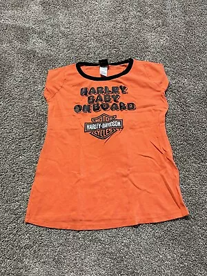 Harley Davidson Top Maternity Women’s Size Medium Orange - Baby On Board 7441 • £10.79