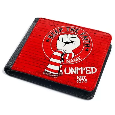 Personalised Manchester Wallet Retro Football Bi Fold Keep The Faith Gift KTFW39 • £14.95