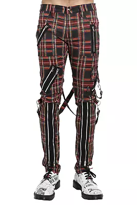 Tripp NYC Mens Bondage Punk Pants [Black Plaid] - Bondage Pants Grunge Punk • $111.99