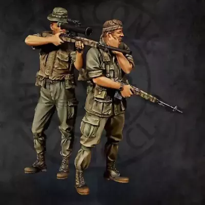 1/35 Resin Figure Model Kit US Army Soldiers Sniper Team Vietnam War Unpainted • $15.14