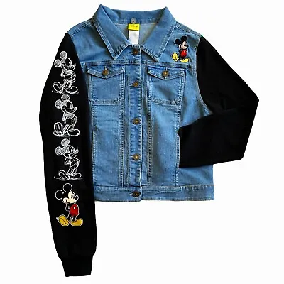 Disney Mickey Mouse Kid’s Denim Blue Jean Jacket 90th Anniversary Animation M • $24.99