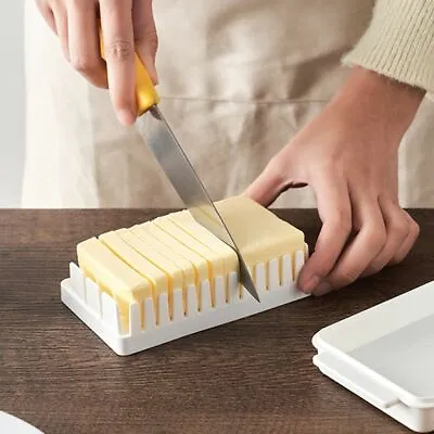 Plastic Butter Storage Box Slicing With Lid Butter Dish Case Cheese Container~ • $15.10