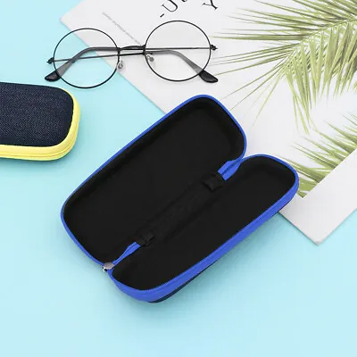 Portable Zipper Eye Glasses Sunglasses Hard Case Box Protector Large Hold Gift • £3.09