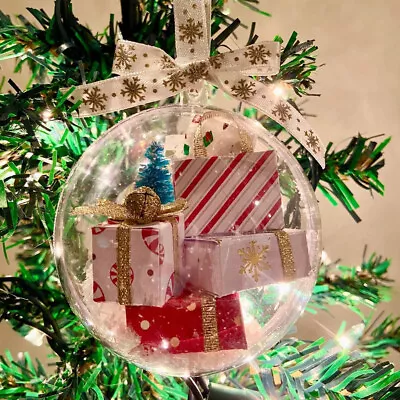Packages Outdoor Shiny Funny Mini Christmas Tree Decoration Clear Ornaments Ball • $19.60